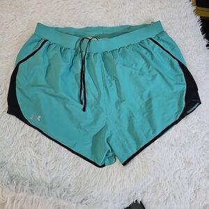 Under Armour Women's Teal and Black Athletic Shorts Size 2x